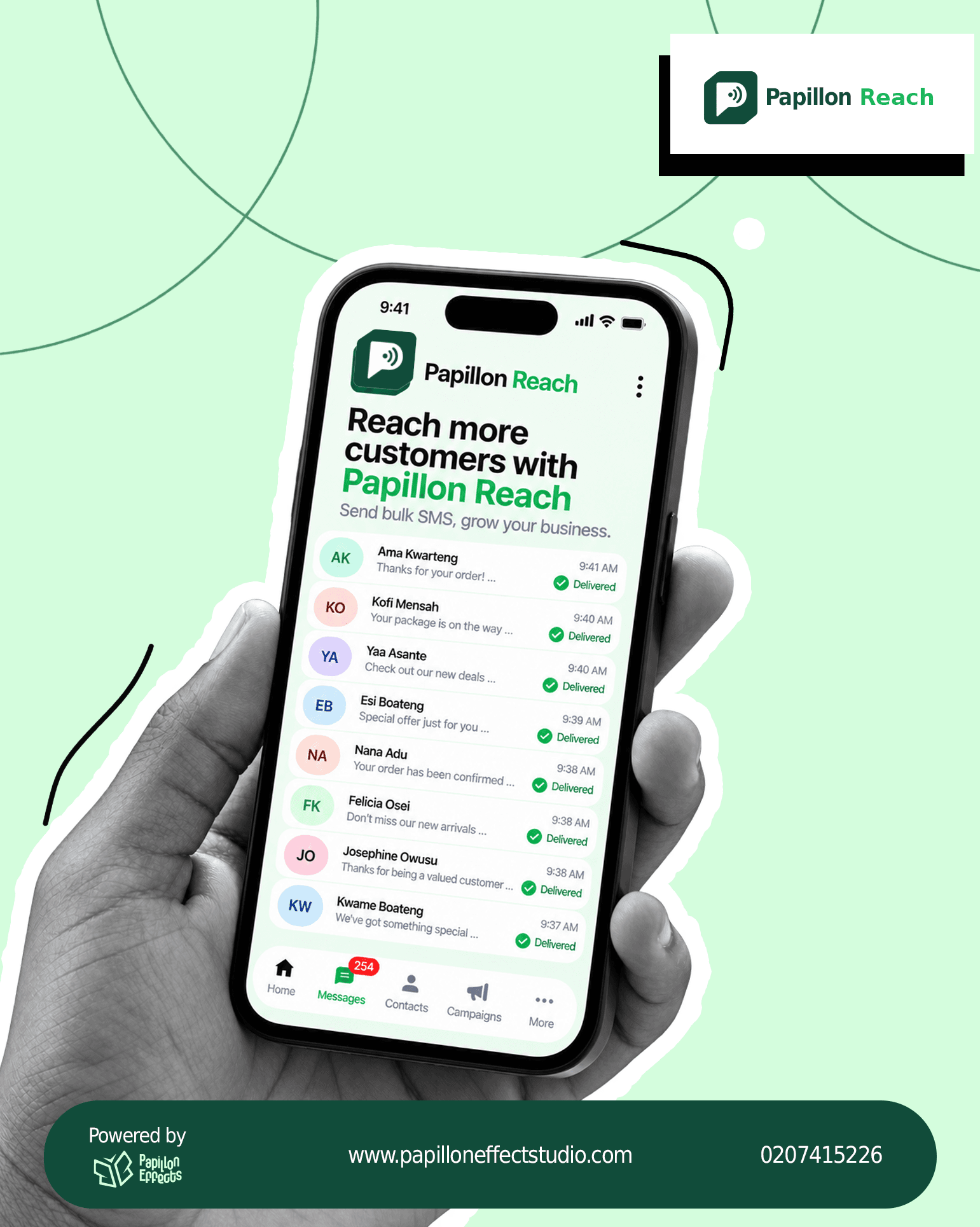 Papillon Reach — Reach more customers with targeted bulk SMS