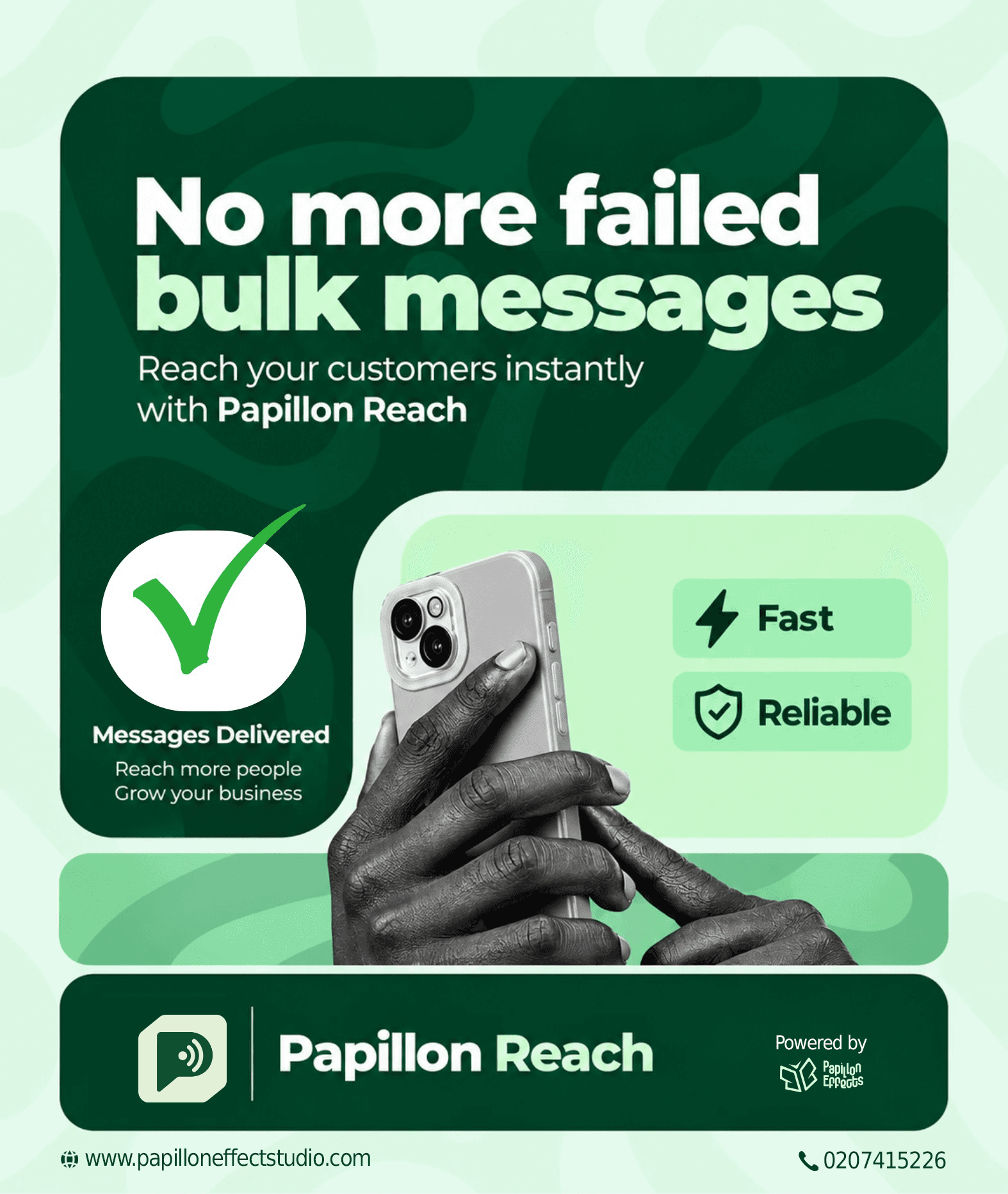 Papillon Reach — No more failed bulk messages